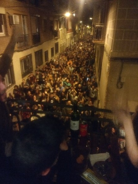 Crowd under our window 2